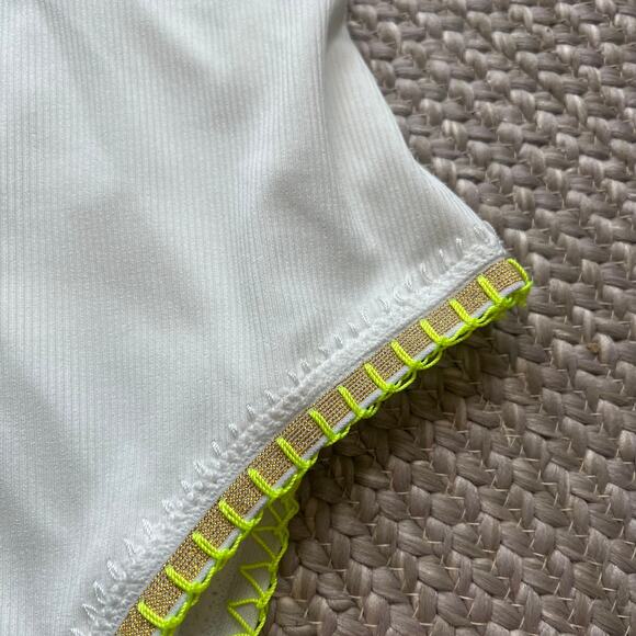 PQ Swim Crochet Trim One Piece Swimsuit Sz L - Picture 2 of 7